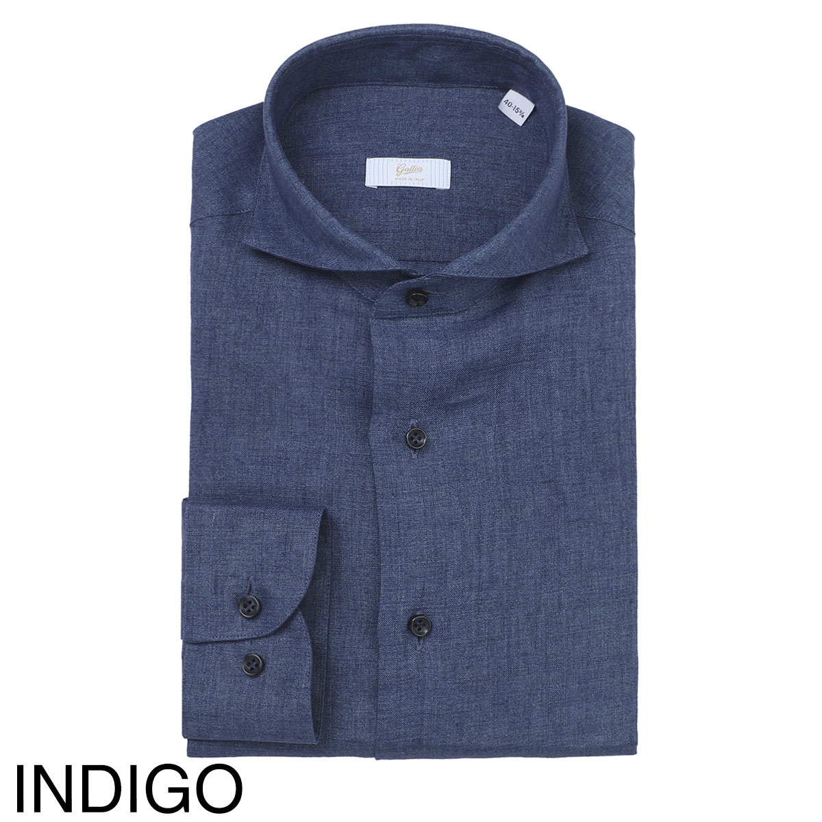 GALLIA ガッリア ホリゾンタルカラー リネンシャツ【大きいサイズあり】 メンズ