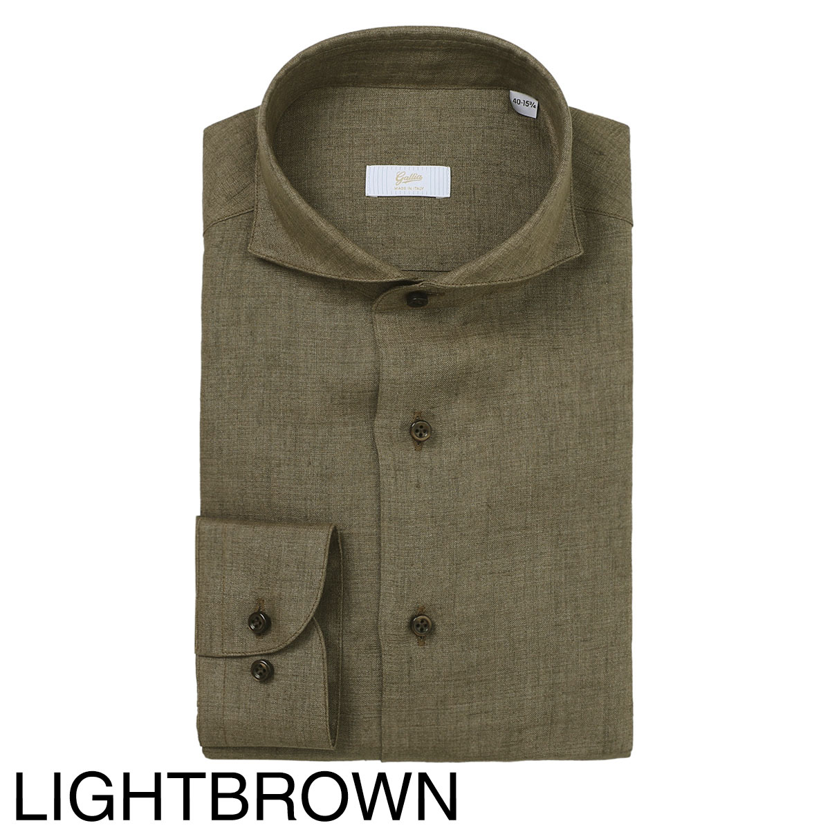 GALLIA ガッリア ホリゾンタルカラー リネンシャツ【大きいサイズあり】 メンズ