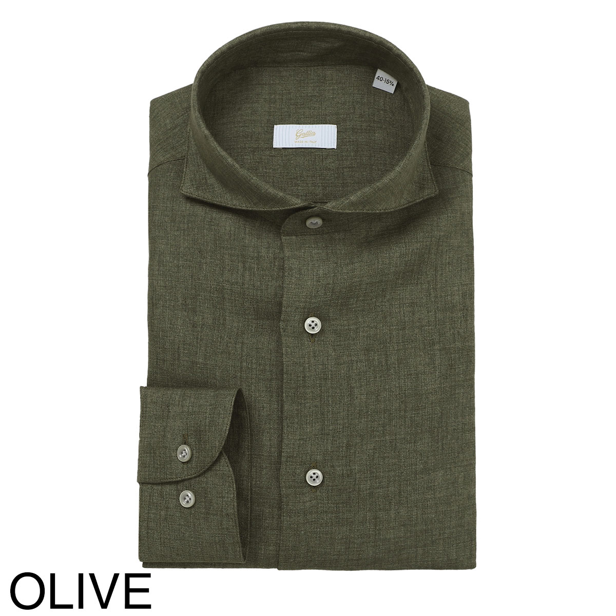 GALLIA ガッリア ホリゾンタルカラー リネンシャツ【大きいサイズあり】 メンズ