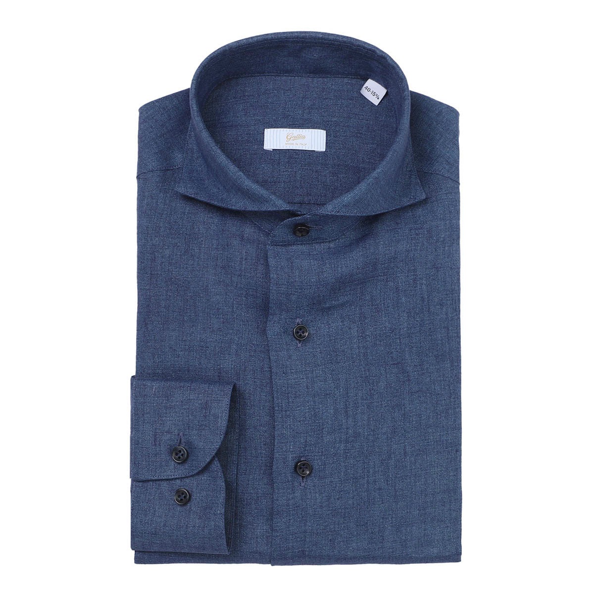 GALLIA ガッリア ホリゾンタルカラー リネンシャツ【大きいサイズあり】 メンズ
