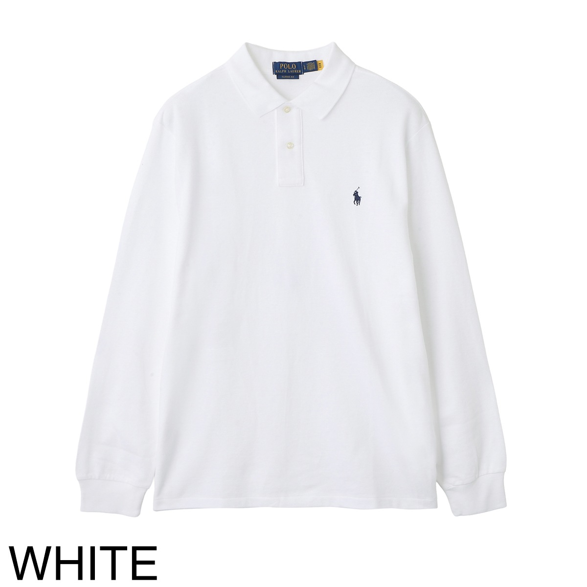 【ポロ・ラルフ・ローレン 】長袖ポロシャツ ホワイト メンズ 新品 美品 M POLO RALPH LAUREN ポロラルフローレン 長袖ポロシャツ/LONG-SLEEVE