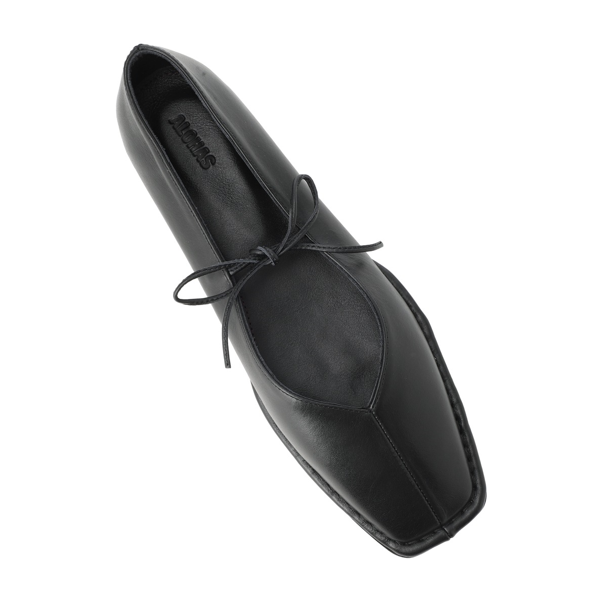 ALOHAS アロハス バレエシューズ/フラットシューズ/Sway Leather Ballet Flats セルフタイリボン スクエアトゥ【大きいサイズあり】 レディース