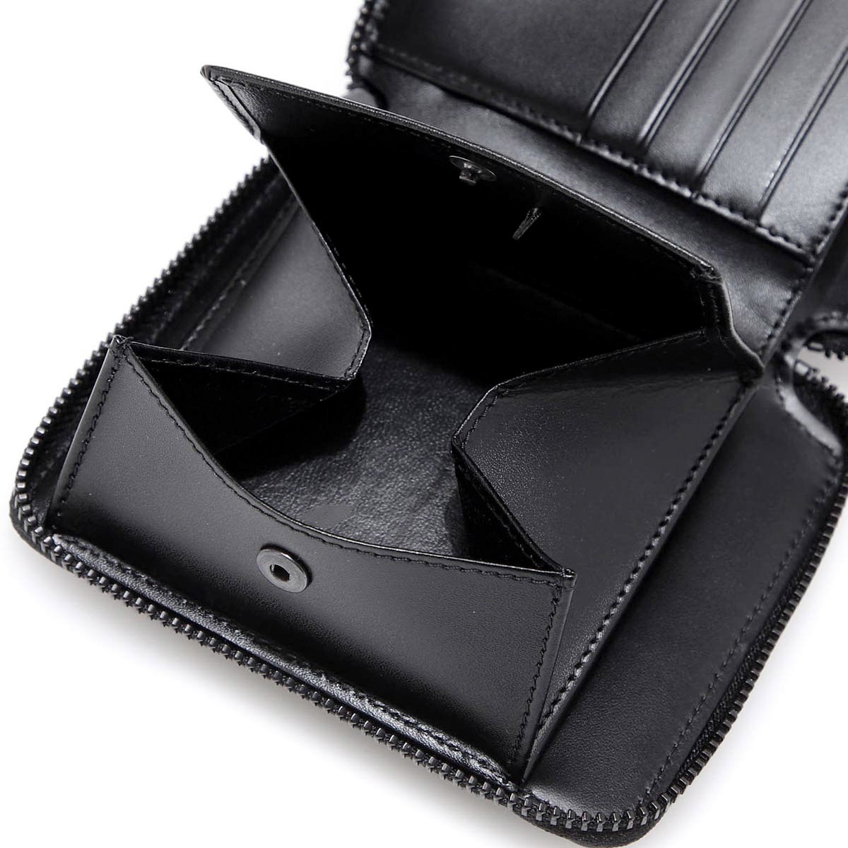 【訳あり】【アウトレット】 COMME des GARCONS コム デ ギャルソン 2つ折り財布 小銭入れ付き/VERY BLACK【返品交換不可】