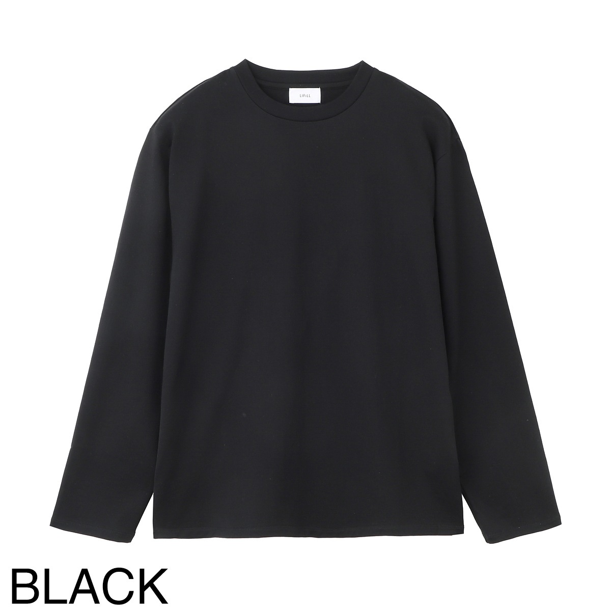 『ネコポス対応(1点まで)』LIFiLL リフィル クルーネック 長袖Tシャツ/ロングスリーブTシャツ/COTTONY SIDE SLIT LONGSLEEVE TEE コットニー 天竺 スリット 【国内正規品】