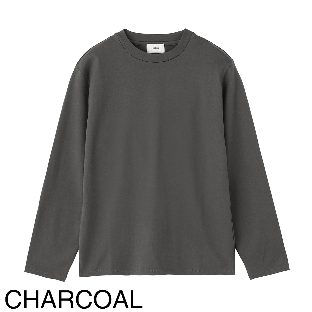 『ネコポス対応(1点まで)』LIFiLL リフィル クルーネック 長袖Tシャツ/ロングスリーブTシャツ/COTTONY SIDE SLIT LONGSLEEVE TEE コットニー 天竺 スリット 【国内正規品】