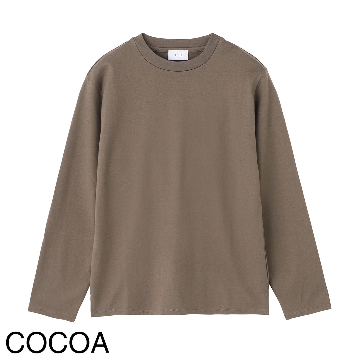 『ネコポス対応(1点まで)』LIFiLL リフィル クルーネック 長袖Tシャツ/ロングスリーブTシャツ/COTTONY SIDE SLIT LONGSLEEVE TEE コットニー 天竺 スリット 【国内正規品】