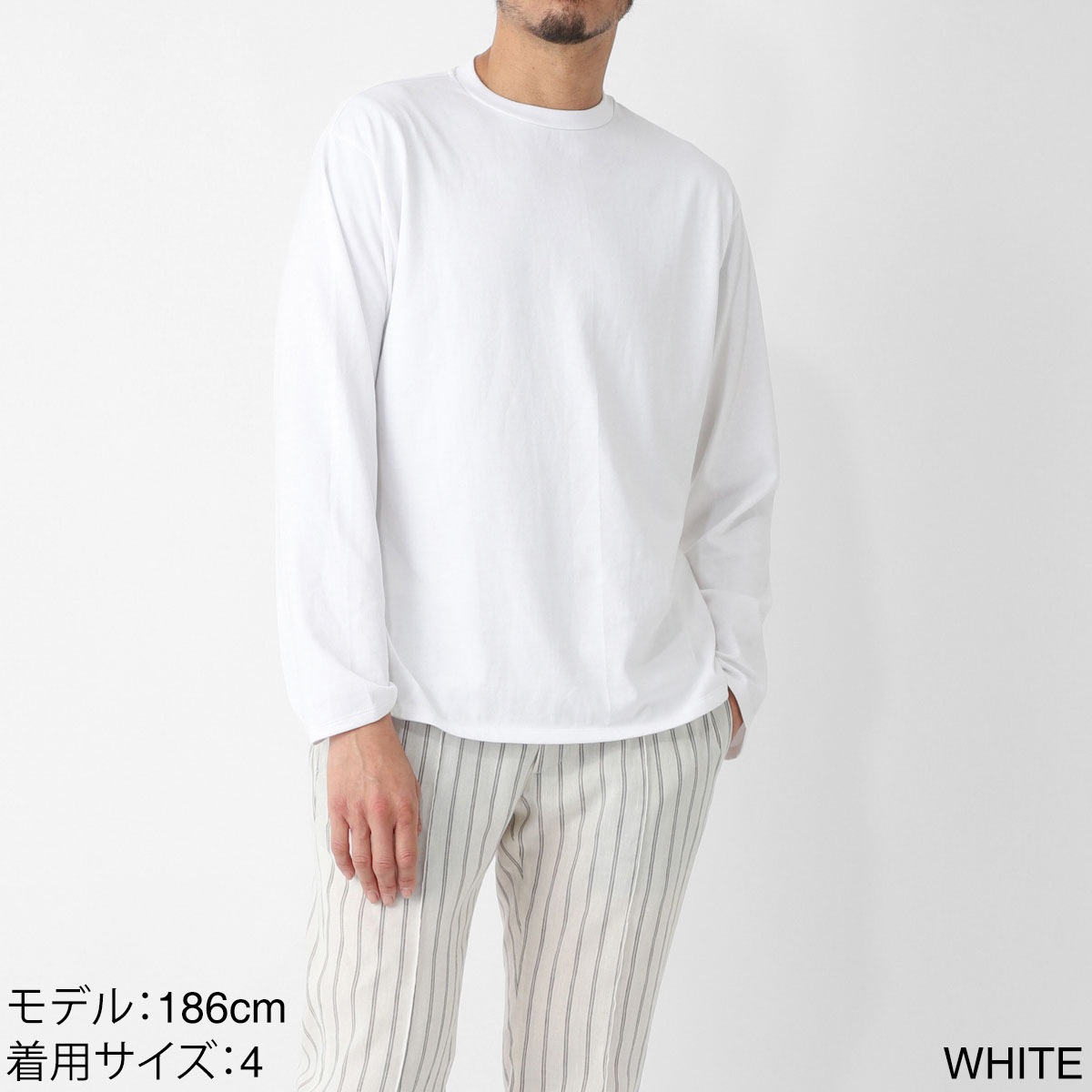 『ネコポス対応(1点まで)』LIFiLL リフィル クルーネック 長袖Tシャツ/ロングスリーブTシャツ/COTTONY SIDE SLIT LONGSLEEVE TEE コットニー 天竺 スリット 【国内正規品】