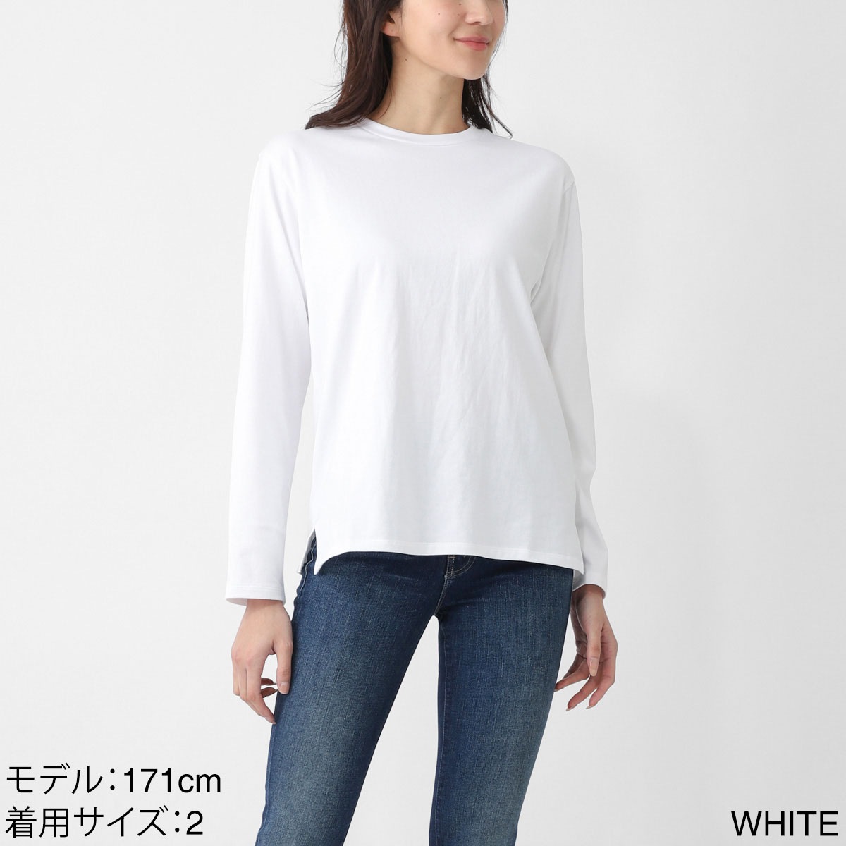 『ネコポス対応(1点まで)』LIFiLL リフィル クルーネック 長袖Tシャツ/ロングスリーブTシャツ/COTTONY SIDE SLIT LONGSLEEVE TEE コットニー 天竺 スリット 【国内正規品】