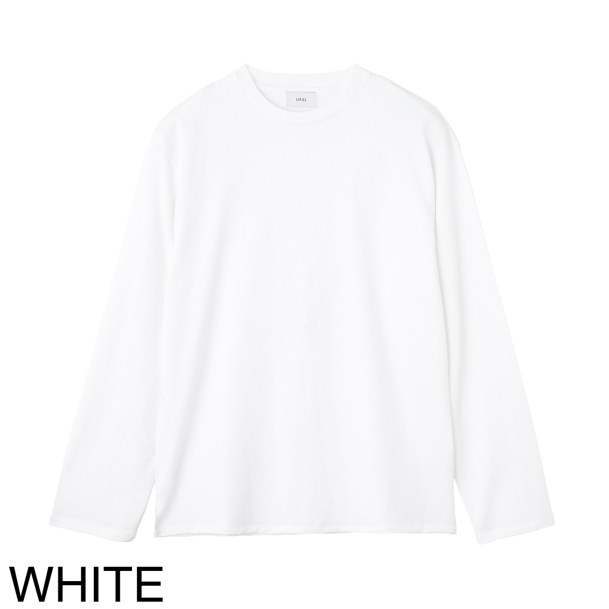 『ネコポス対応(1点まで)』LIFiLL リフィル クルーネック 長袖Tシャツ/ロングスリーブTシャツ/COTTONY SIDE SLIT LONGSLEEVE TEE コットニー 天竺 スリット 【国内正規品】