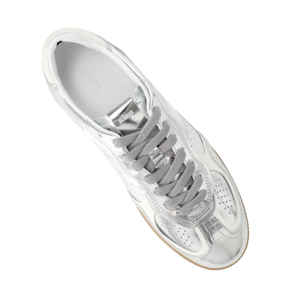 ALOHAS アロハス スニーカー/TB.490 Rife Leather Sneakers シルバー ロートップ ラバーソール【大きいサイズあり】 レディース