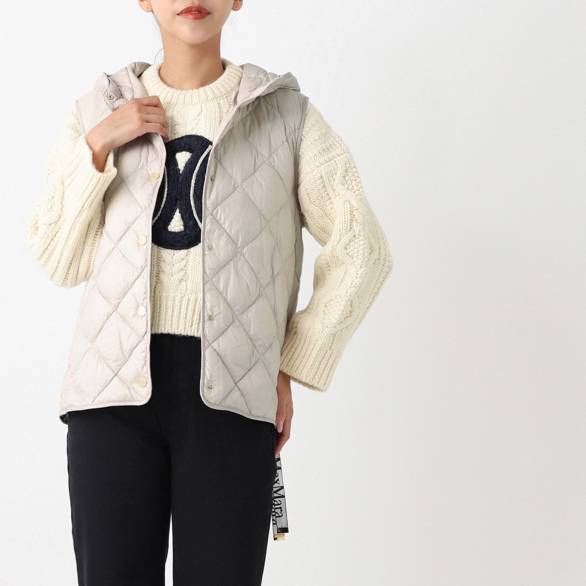 アウトレット★Max Mara★trefa ロゴダウンベスト アウトレット】【ラスト1点】【訳あり】 MAX MARA THE CUBE
