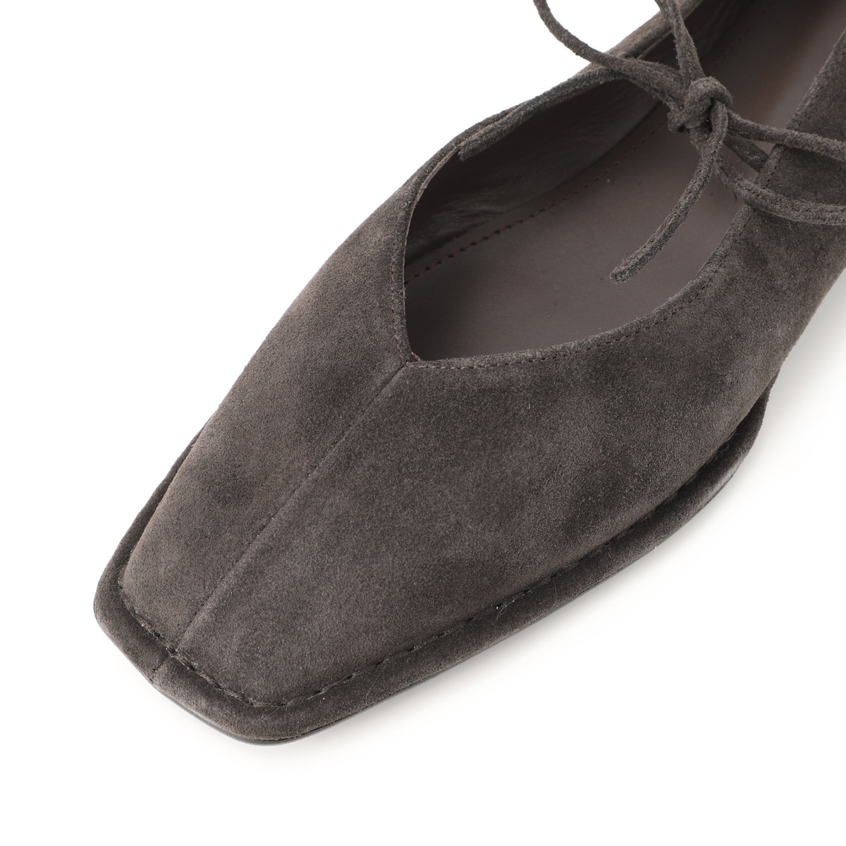 ALOHAS アロハス バレエシューズ/フラットシューズ/Sway Suede Leather Ballet Flats セルフタイリボン スクエアトゥ スエード【大きいサイズあり】 レディース