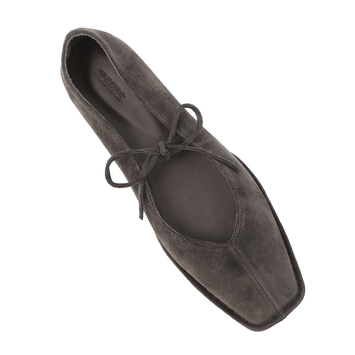 ALOHAS アロハス バレエシューズ/フラットシューズ/Sway Suede Leather Ballet Flats セルフタイリボン スクエアトゥ スエード【大きいサイズあり】 レディース