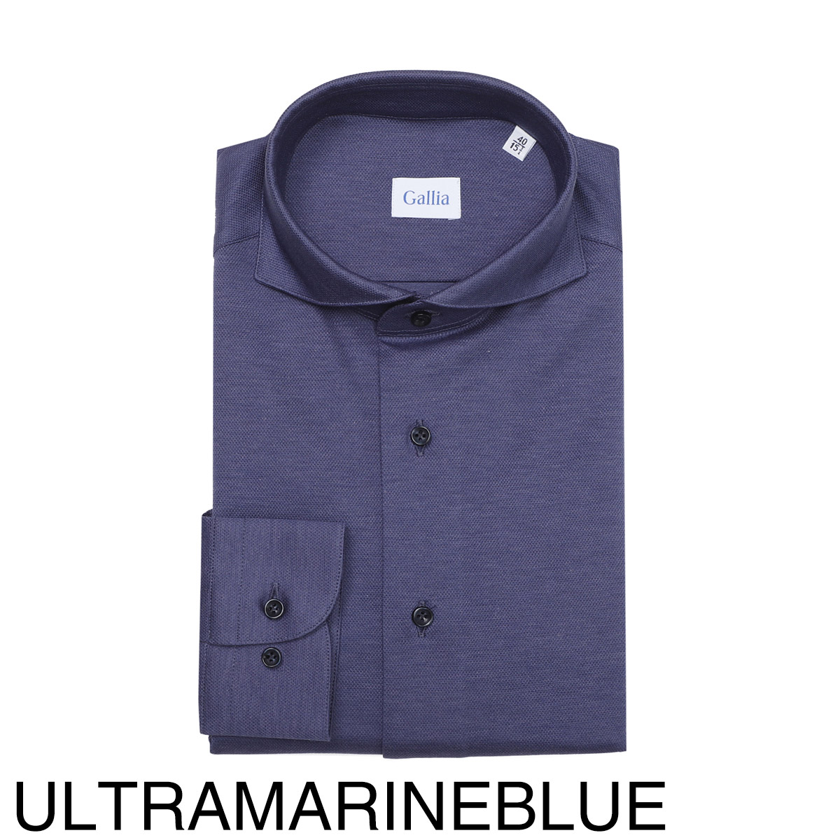 GALLIA ガッリア ホリゾンタルカラー ストレッチコットンシャツ メンズ