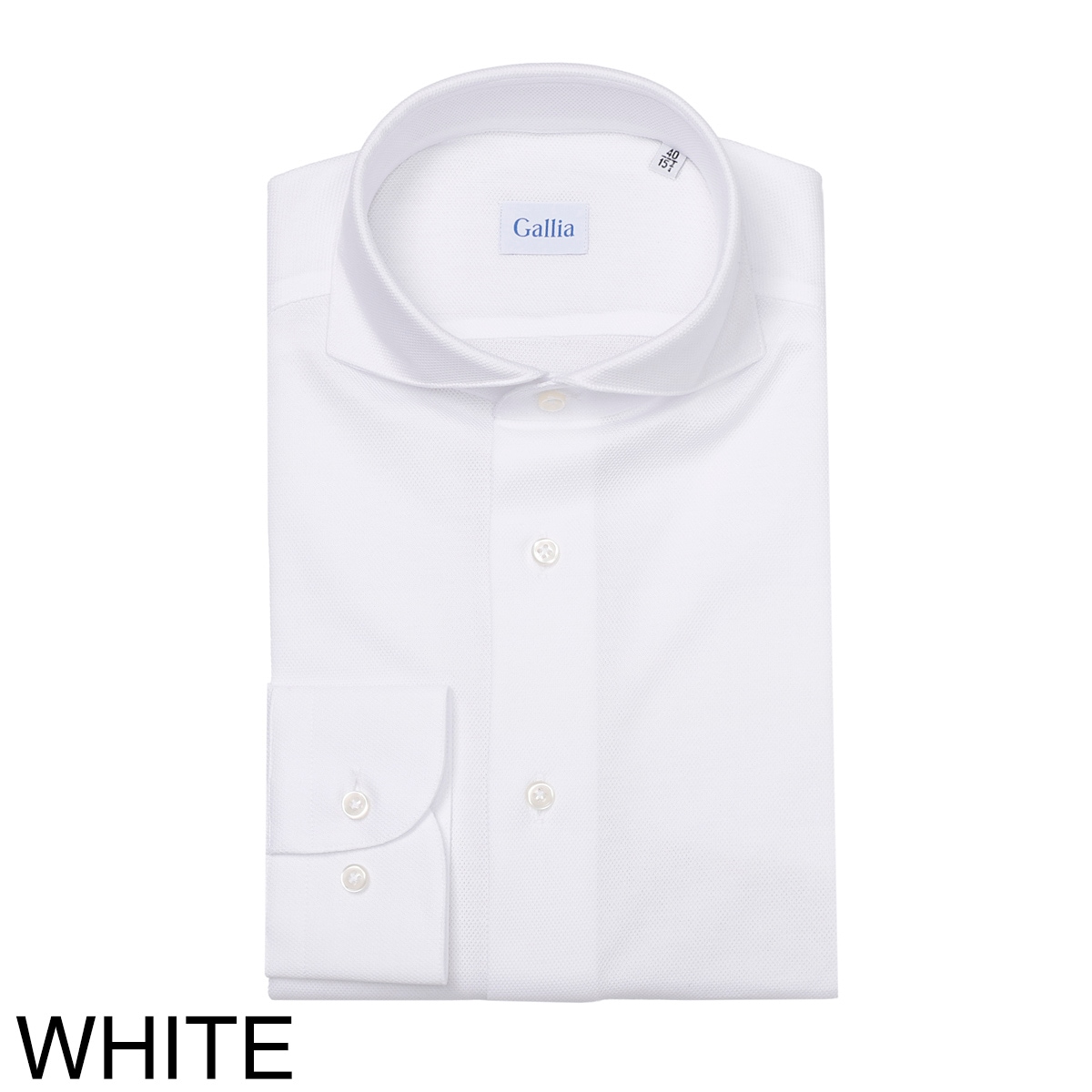 GALLIA ガッリア ホリゾンタルカラー ストレッチコットンシャツ メンズ