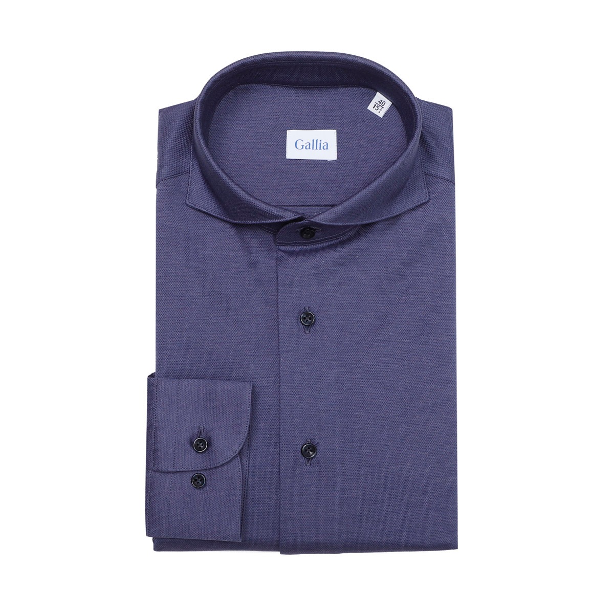 GALLIA ガッリア ホリゾンタルカラー ストレッチコットンシャツ メンズ