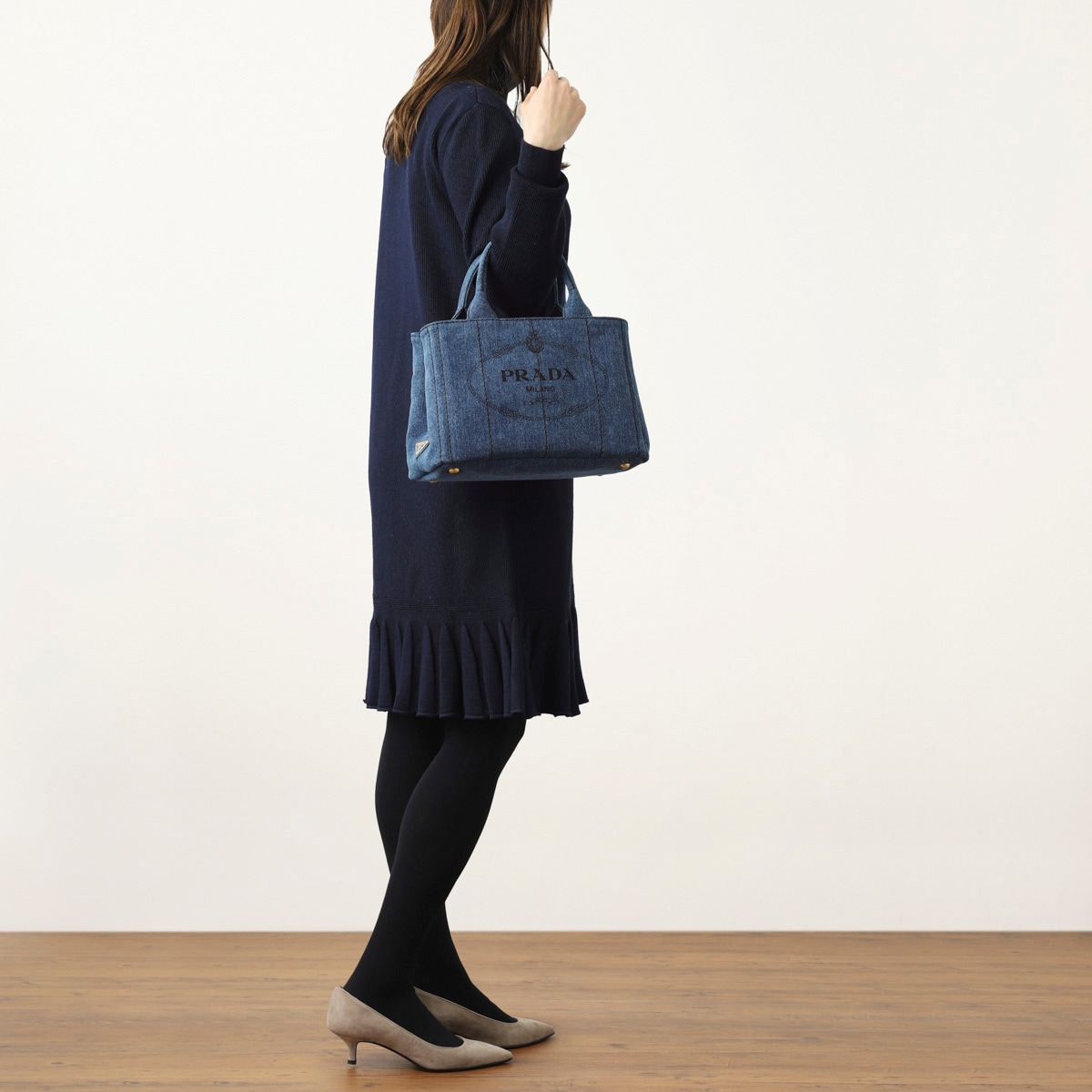 アウトレット】PRADA プラダ ハンドバッグ 2WAY/CANAPA DENIM
