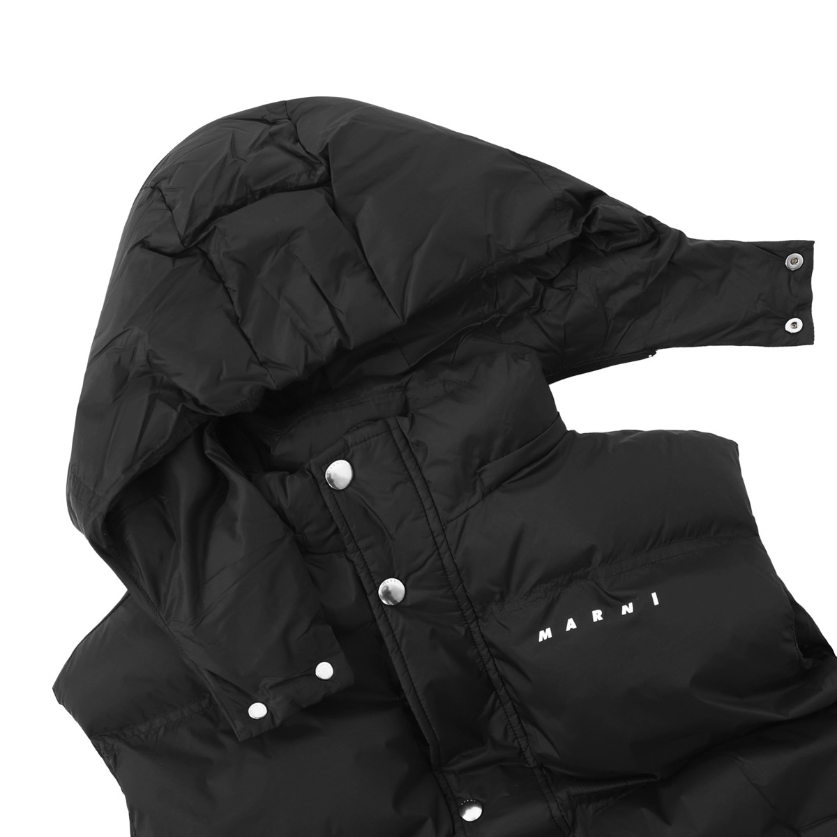 MARNI マルニ 中綿入りベスト/KIDS キッズ ガールズ ボーイズ/ロゴ スタンドネック フーディー 2WAY レディース