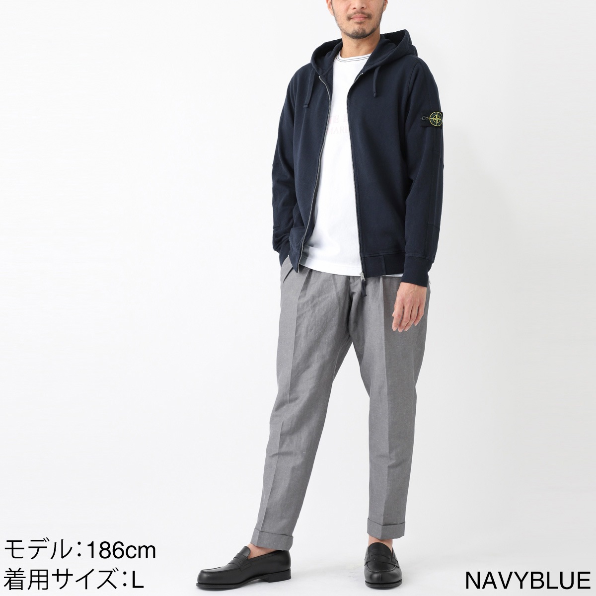 【タイムセール TOPS】STONE ISLAND ストーンアイランド ジップアップパーカ/63160 OLD TREATMENT メンズ