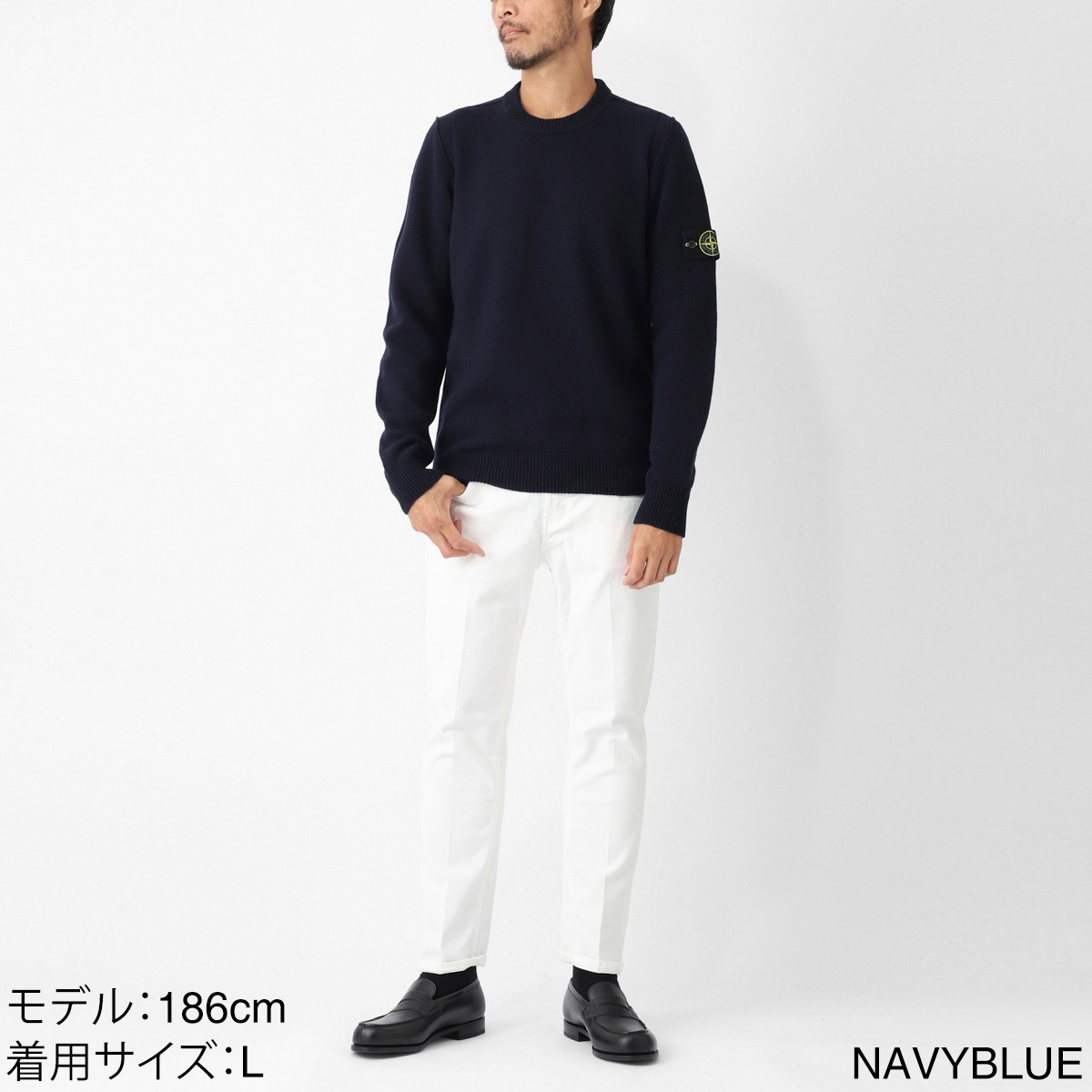 正規品【STONE 】ネイビー クルーネックセーター STONE ISLAND ストーンアイランド クルーネックニット/5100072