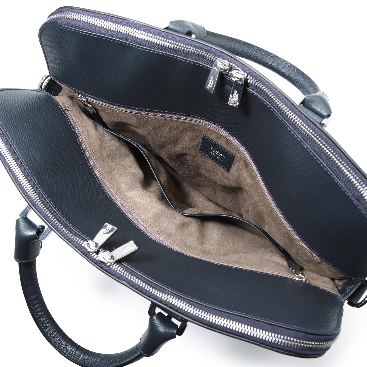 Serapian セラピアン EVOLUZIONE レザー スリムブリーフケース Slim briefcase in evoluzione leather navy blue