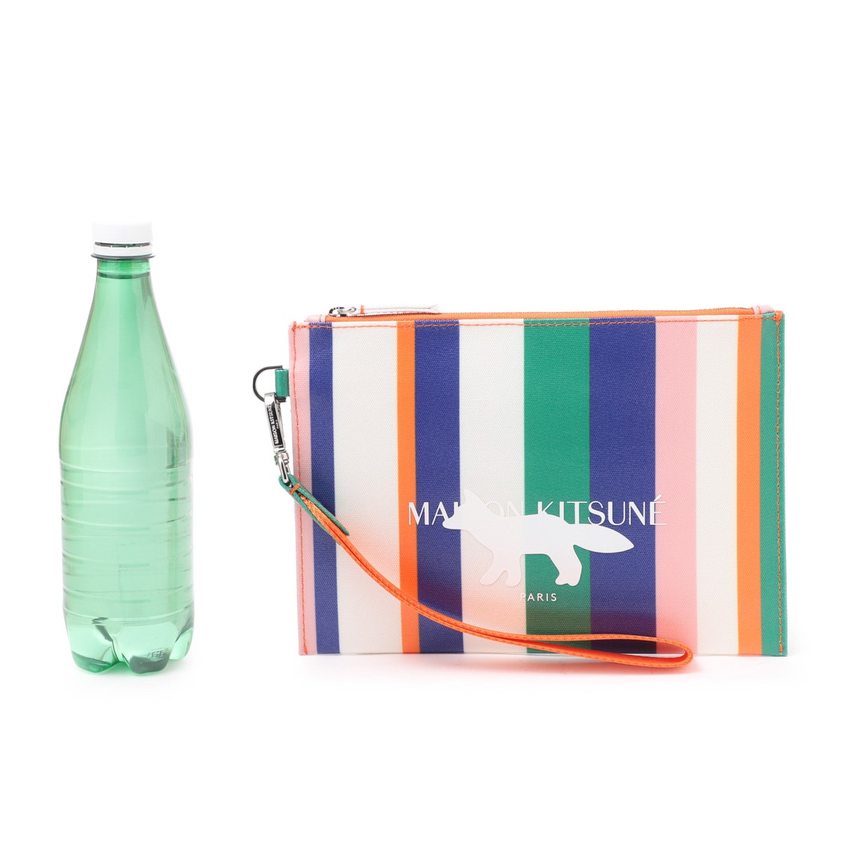 【アウトレット】【訳あり】 MAISON KITSUNE メゾンキツネ クラッチバッグ/ポーチ/STRIPE PORCH【返品交換不可】