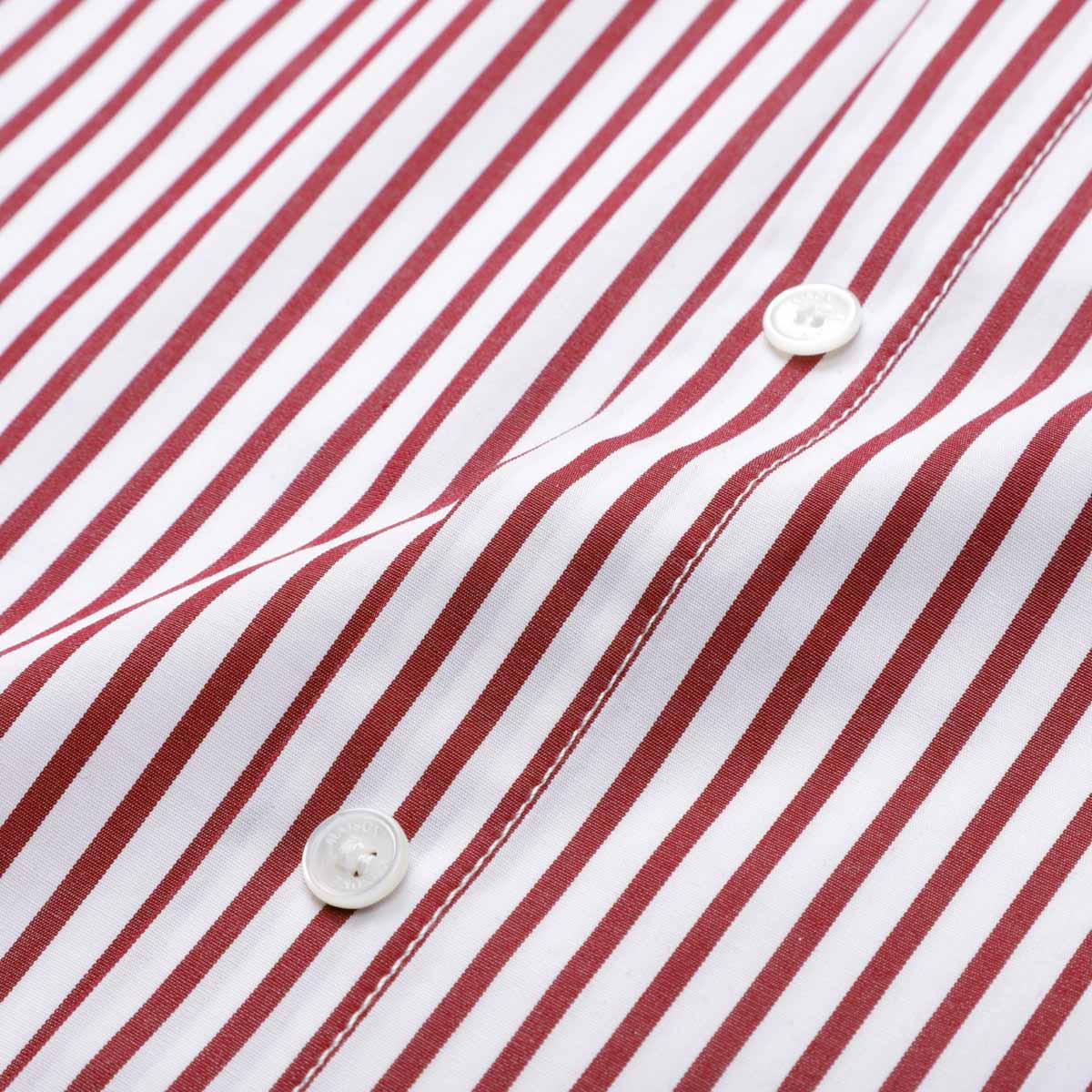 【アウトレット】MAISON KITSUNE メゾンキツネ スタンドカラーシャツ/OVERSIZE SHIRT IN STRIPED COTTON WITH LOGO HANDWRITING EMBROIDERY レディース