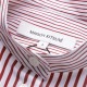 【アウトレット】MAISON KITSUNE メゾンキツネ スタンドカラーシャツ/OVERSIZE SHIRT IN STRIPED COTTON WITH LOGO HANDWRITING EMBROIDERY レディース