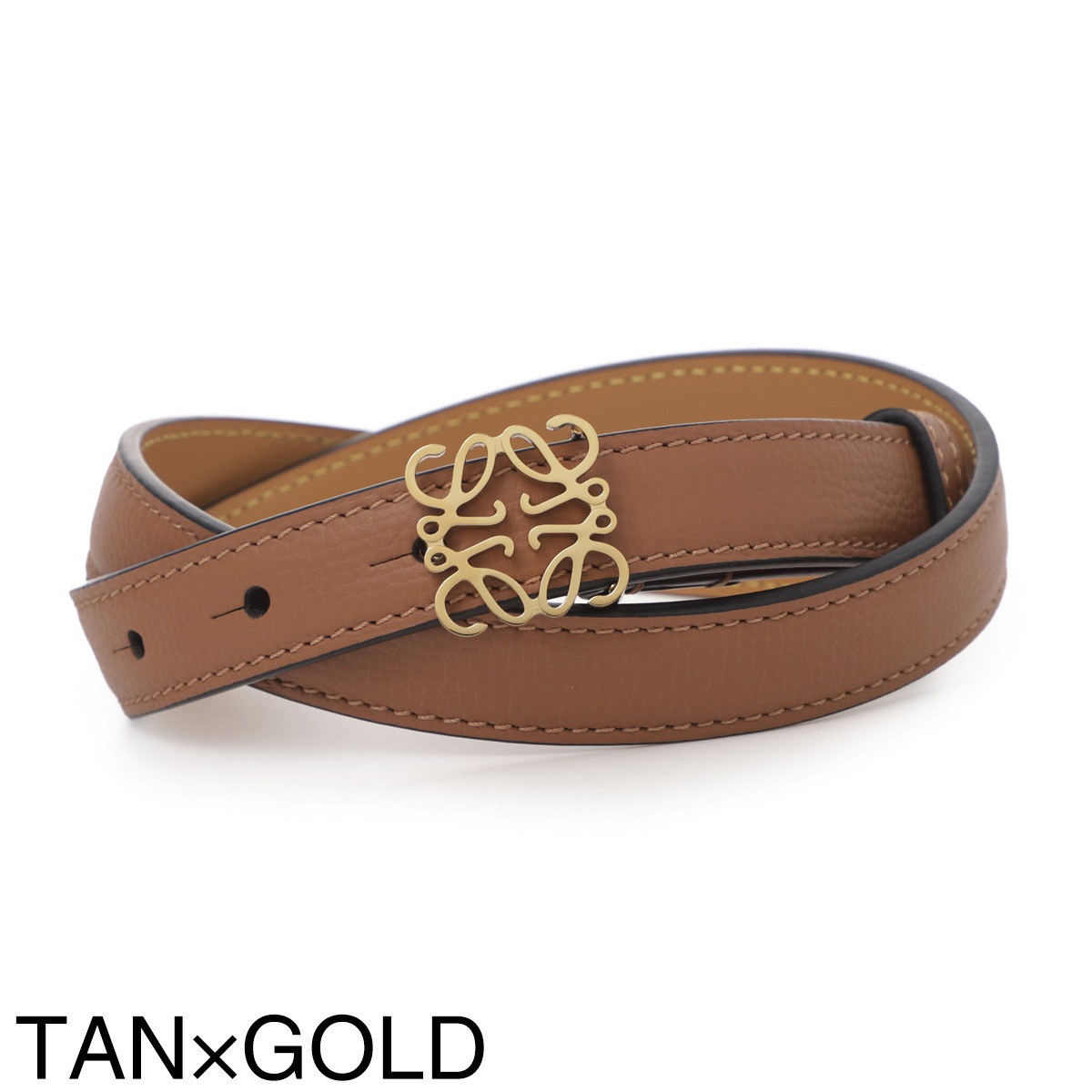 美品ロエベ　ブラウン ベルト　90*2cm LOEWE ロエベ ベルト/ANAGRAM 2CM BELT レディース | レディース