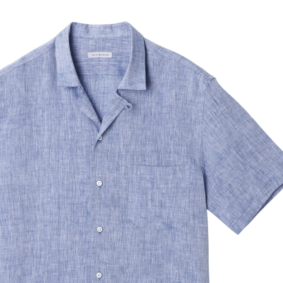 アウトレット】GUY ROVER ギローバー 半袖リネンシャツ/オープンカラー
