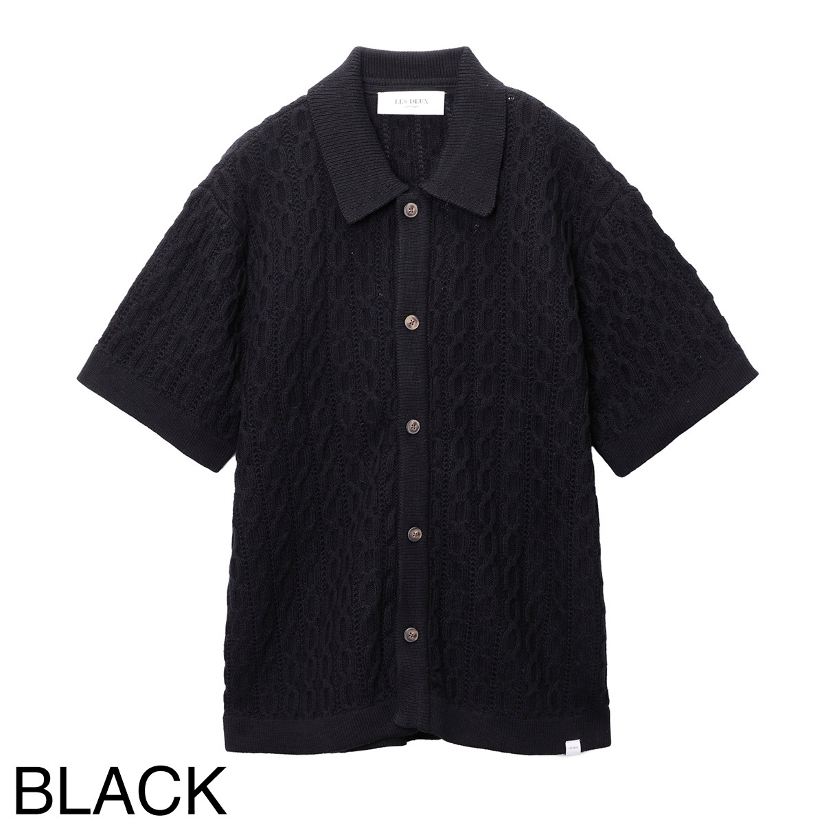 Les Deux レドゥ 半袖ニットシャツ/GARRETT KNITTED SHIRT メンズ