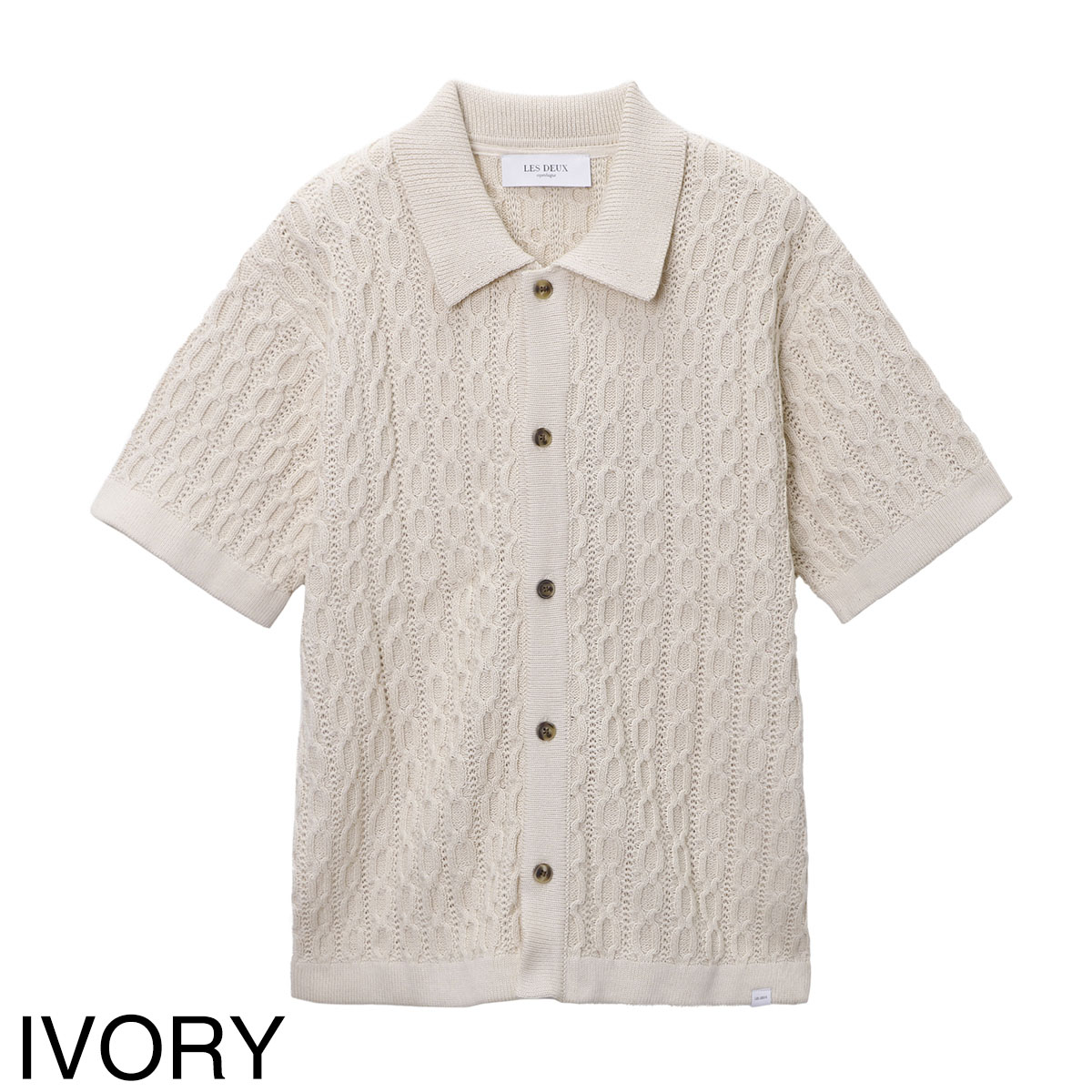 美品　Blu Breブルブレ グラフィック ボタン付きシャツ 半袖 ニット 2 美品 Blu Breブルブレ グラフィック ボタン付きシャツ 半袖 ニット 2