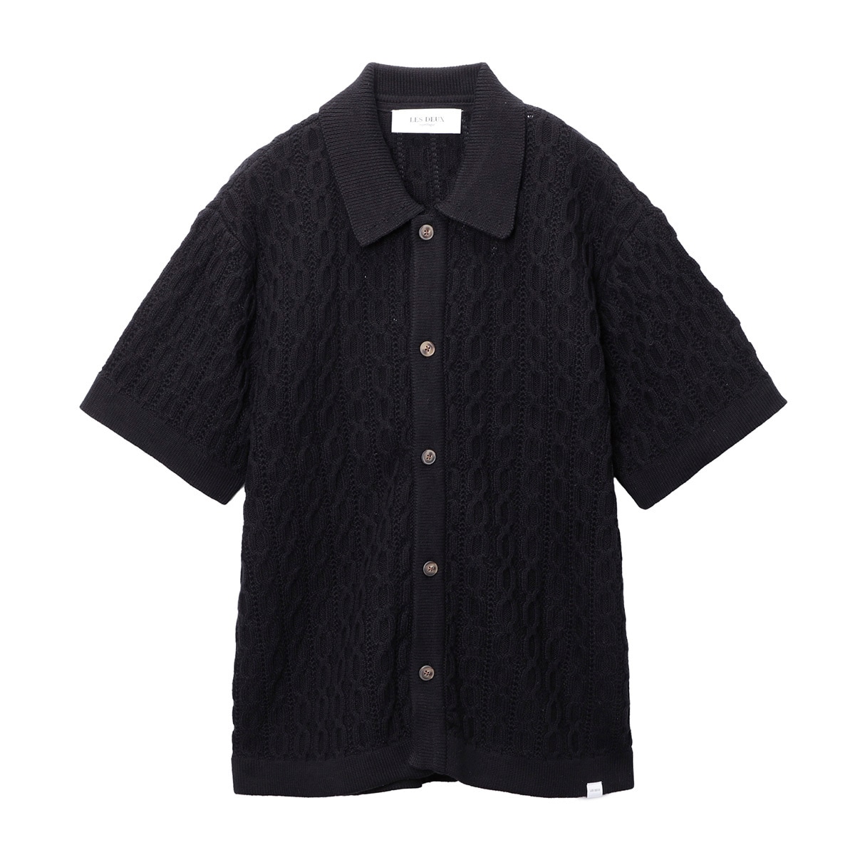 Les Deux レドゥ 半袖ニットシャツ/GARRETT KNITTED SHIRT メンズ