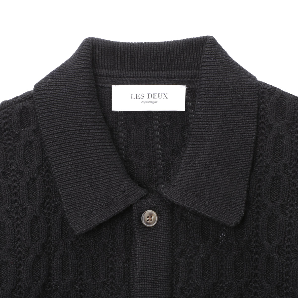 Les Deux レドゥ 半袖ニットシャツ/GARRETT KNITTED SHIRT メンズ