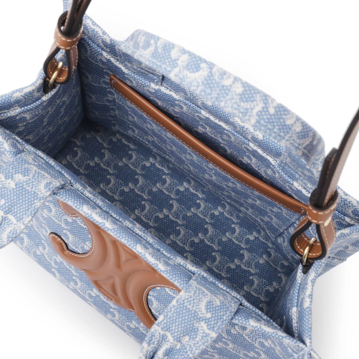 クリアランスSALE　セリーヌ　ブルー　3共布ショルダー紐付　タック入通勤バッグ アウトレット】CELINE セリーヌ トートバッグ 3WAY/ショルダーバッグ