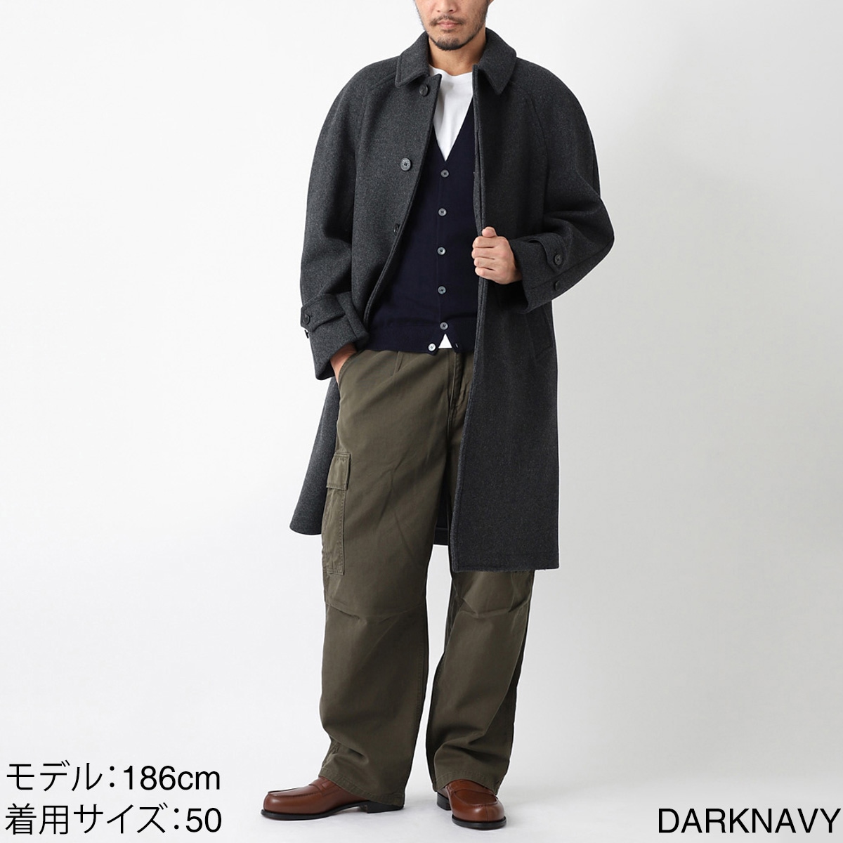 グランサッソ　黒　ウール　カーディガン　46サイズ グランサッソ 黒 ウール カーディガン 46サイズ グランサッソ 黒