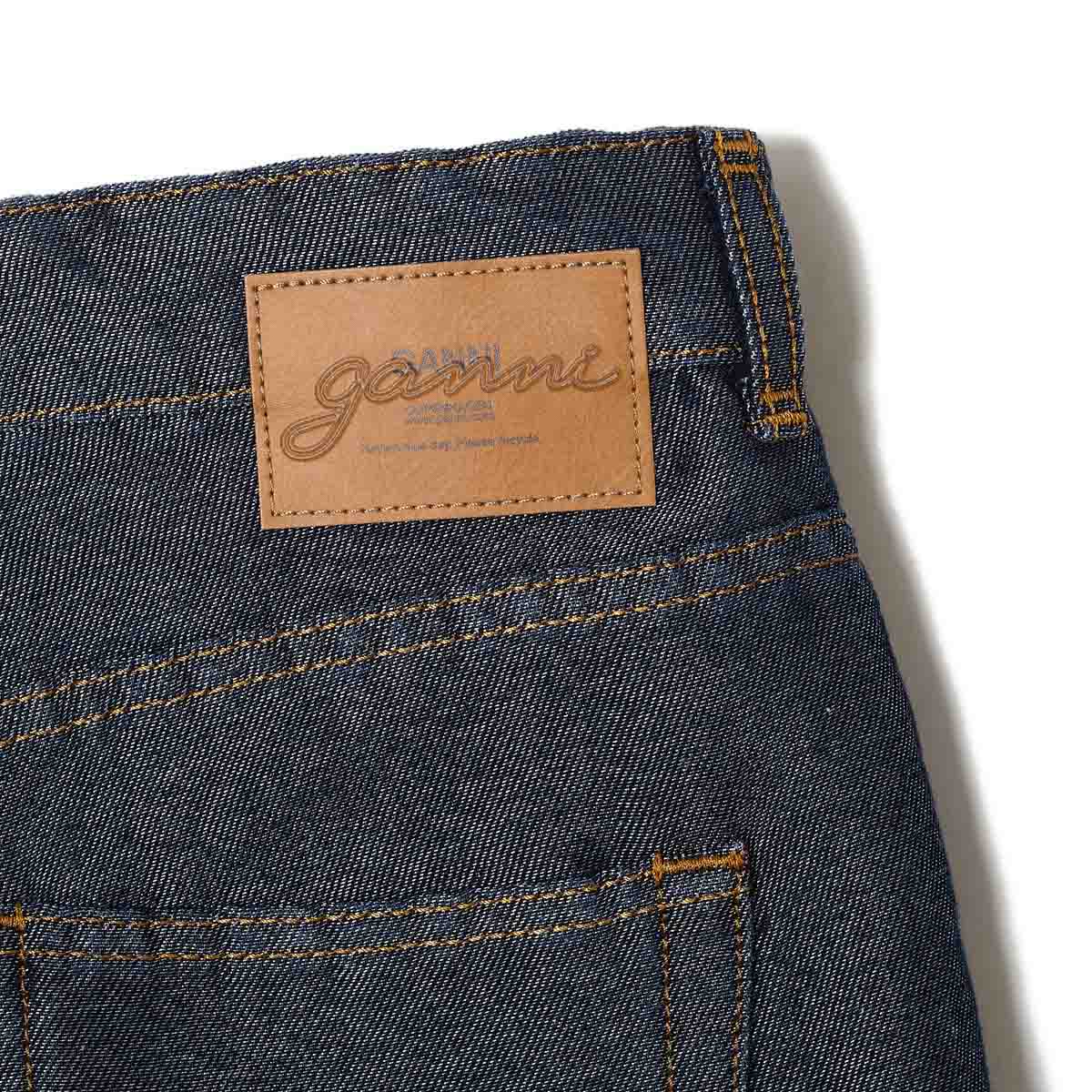 美品♥レア GANNI デニムショートパンツ ロゴ 北欧ブランド コットン Ｍ GANNI ガニー デニムショーツ/ハーフパンツ/SHINY WEFT DENIM SHORTS