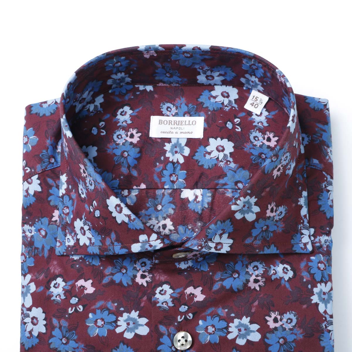 【アウトレット】【ラスト1点】BORRIELLO ボリエッロ ワイドカラーシャツ/MARECHIARO SLIM FIT【大きいサイズあり】 メンズ