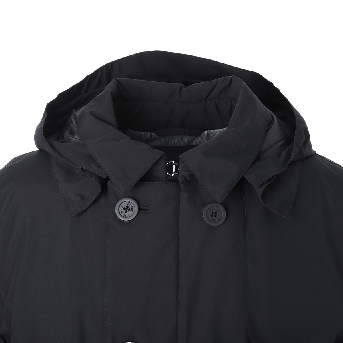 HERNO Laminarダウンコート襟ライナー着脱可能ネイビー44