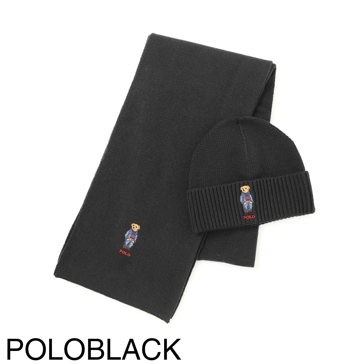 未使用品　ポロ　ラルフローレン　マフラー　ニット帽　2点セット　ポロベア POLO RALPH LAUREN ポロラルフローレン マフラー ニットキャップ 2点
