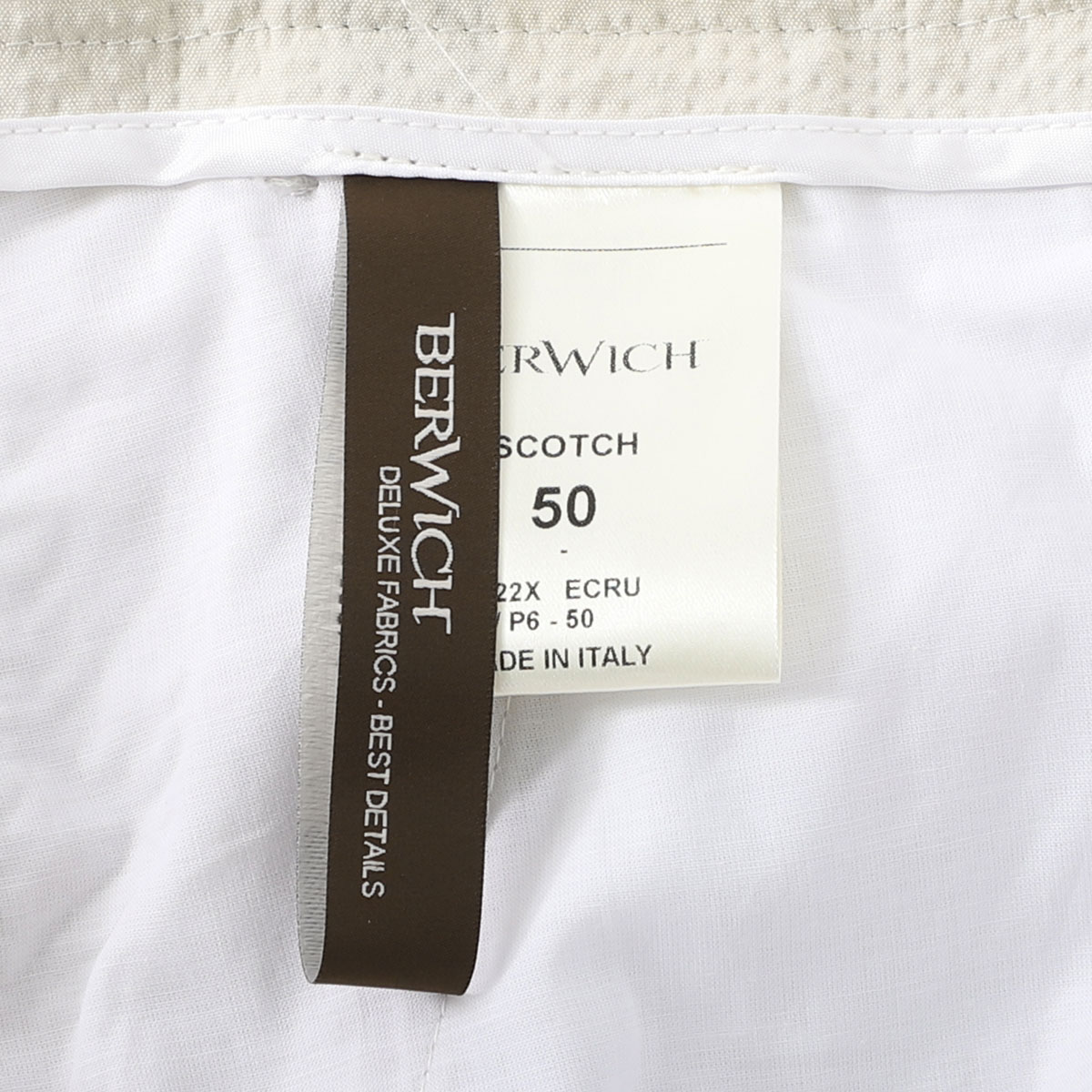 BERWICH ベルウィッチ ツープリーツ スラックス/コットンパンツ/SCOTCH SEERSUCKER COTTON スコッチ メンズ