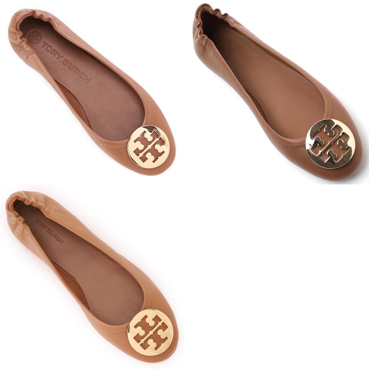 【新品】TORY BURCH パンプス COCONUT×GOLD Size 7 TORY BURCH BRITTEN FLAP SHOULDER BAG IN BARK || 67295-209 BY TORY