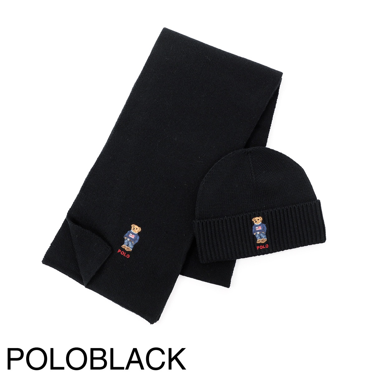 POLO RALPH LAUREN ポロラルフローレン マフラー ニットキャップ セット/FLAG BEAR GIFT-SET