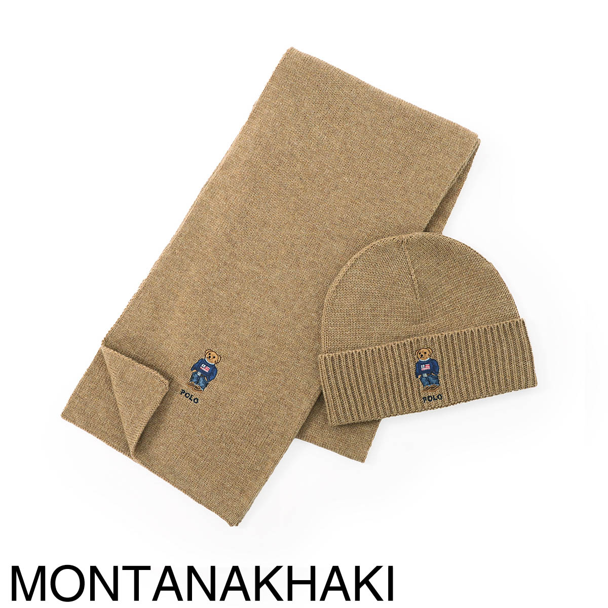 POLO RALPH LAUREN ポロラルフローレン マフラー ニットキャップ セット/FLAG BEAR GIFT-SET