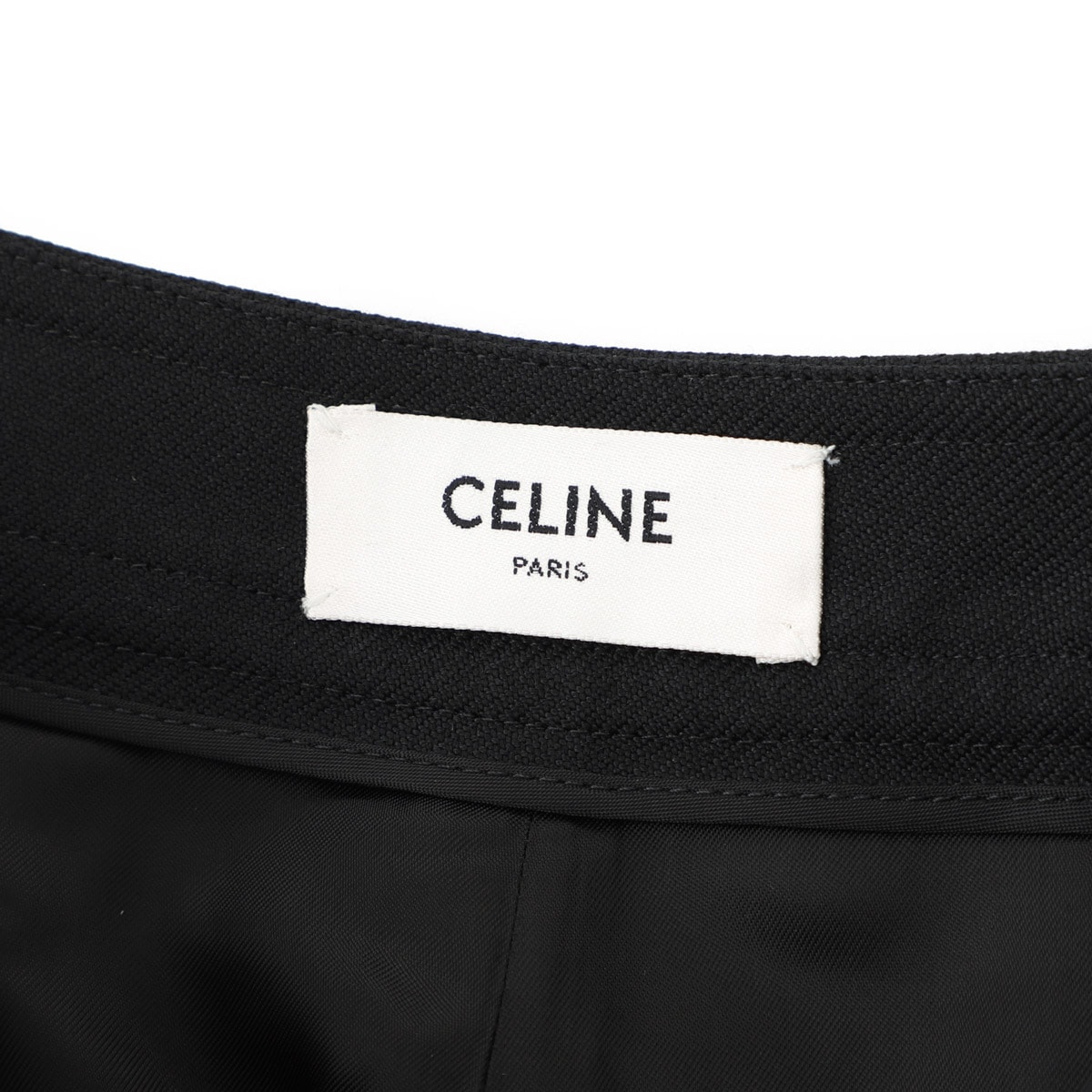 CELINE セリーヌ パンツ レディース ブラック ウール タック 美品 CELINE セリーヌ by Phoebe Philo フィービー期 フロント