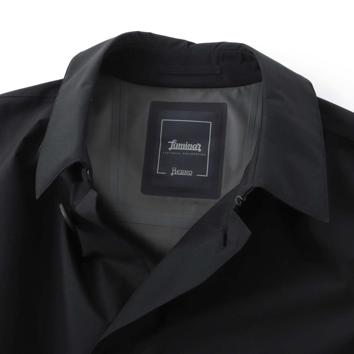 HERNO ヘルノ メンズ ステンカラーコート レインコート ブラック HERNO ヘルノ メンズ ステンカラーコート レインコート ブラック