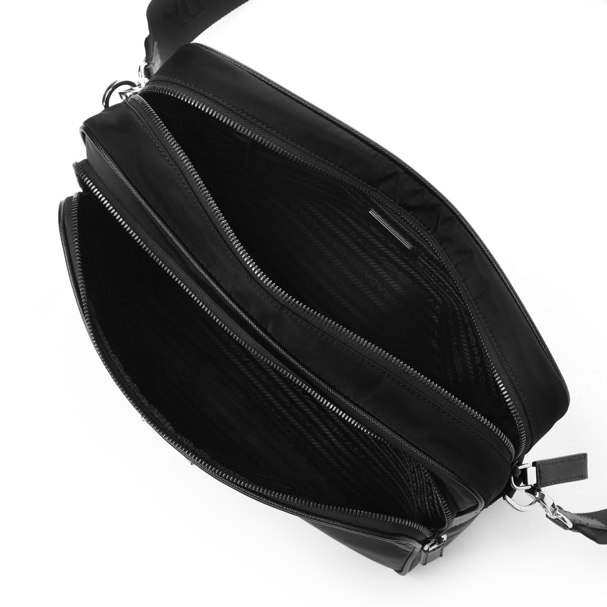 PRADA プラダ ショルダーバッグ/Re-Nylon x サフィアーノレザー メンズ
