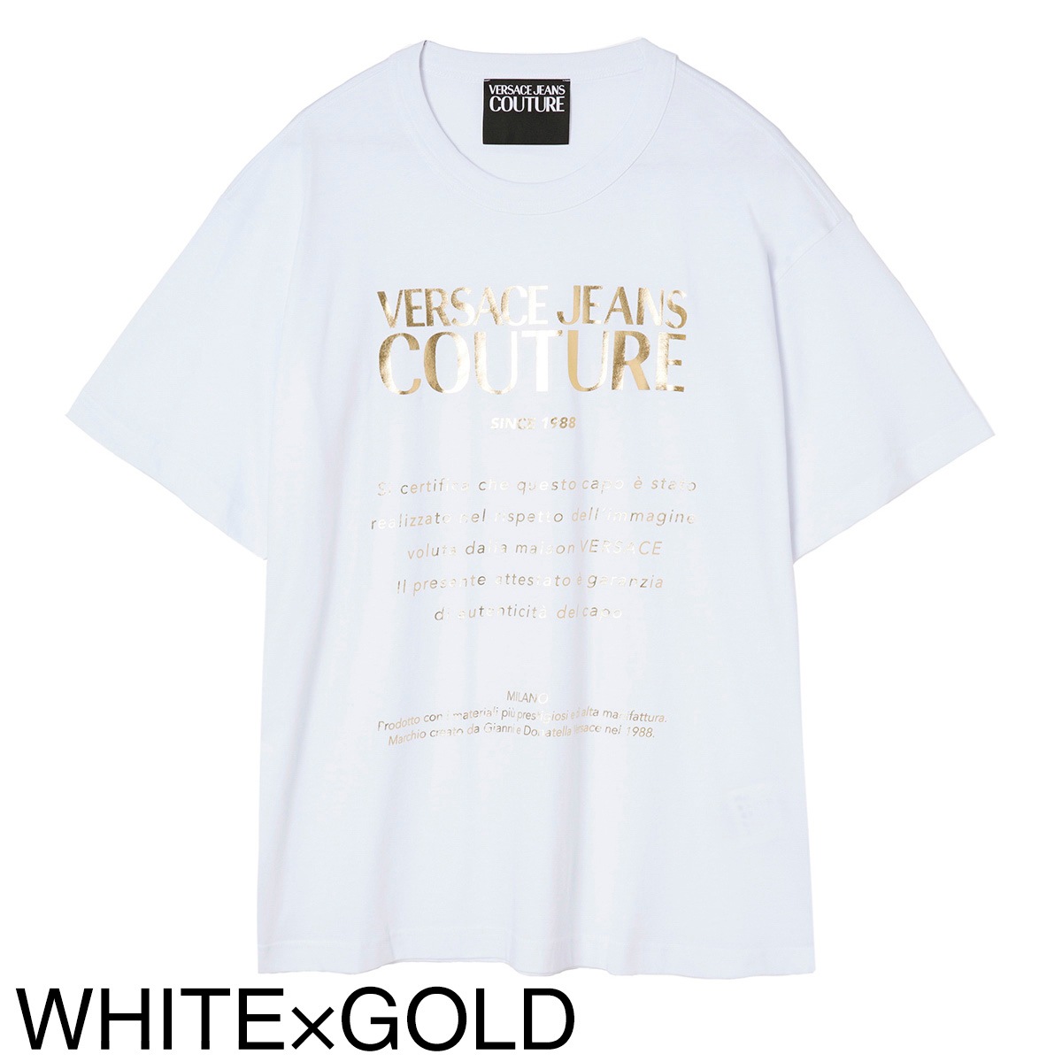 【アウトレット】VERSACE JEANS COUTURE ヴェルサーチェ クルーネック 半袖Tシャツ メンズ