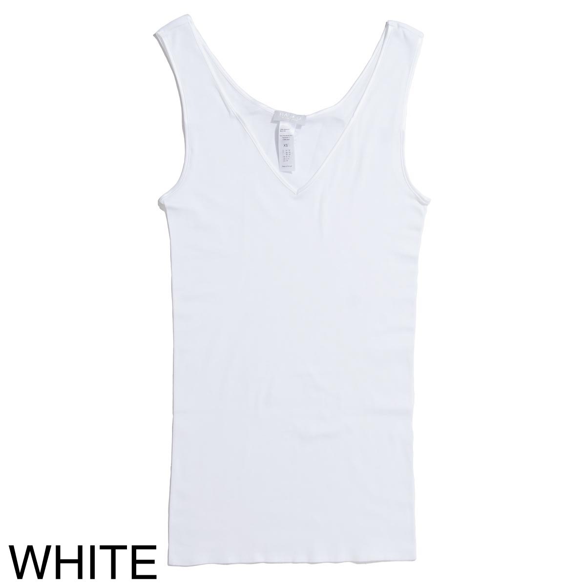HANROハンロタンクトップ S ホワイト ハンロ コットン シームレス タンクトップ HANRO COTTON