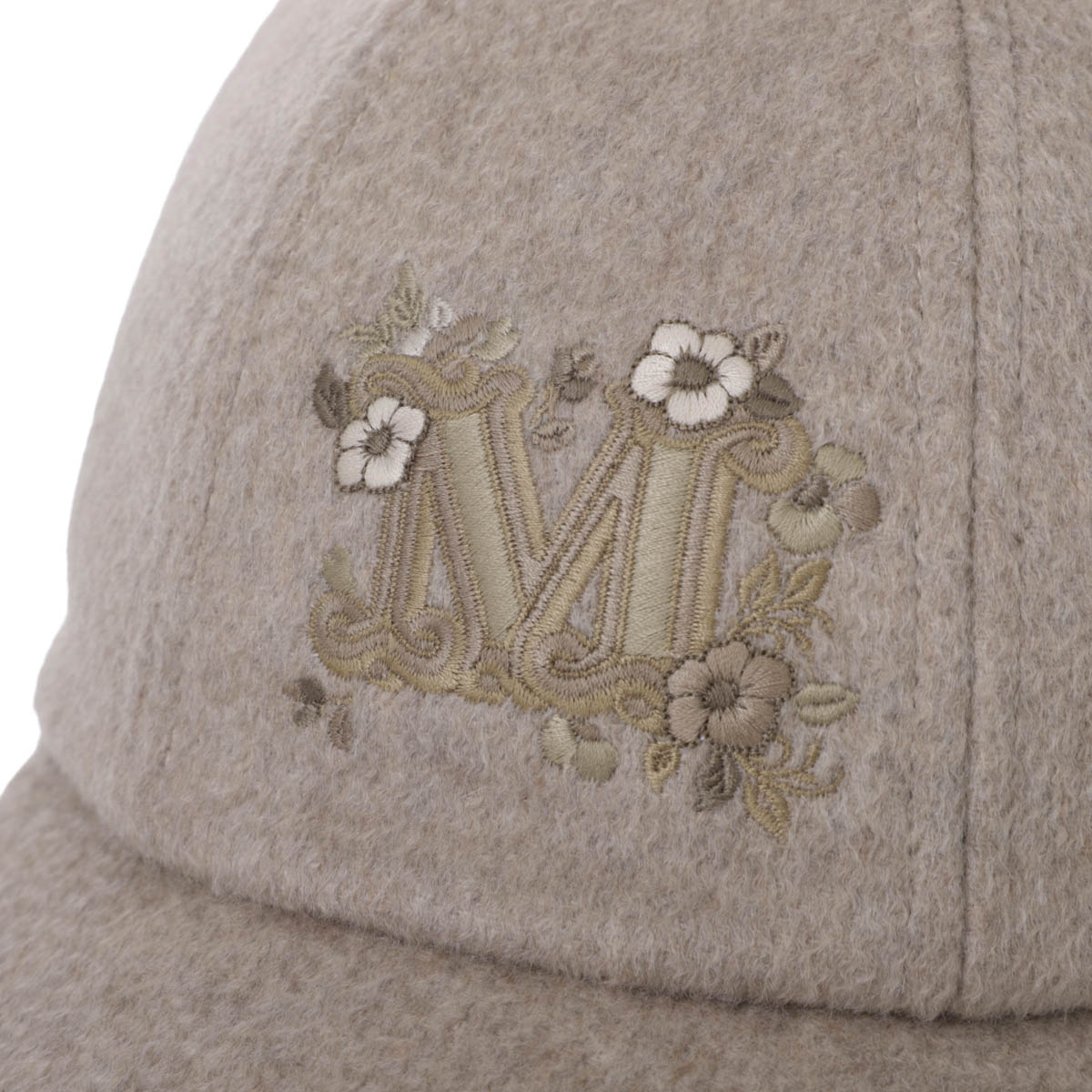【MAX MARA】LAUREA 刺繍入り カシミア 野球帽 Max Mara マックスマーラ ベースボールキャップ/LAUREA